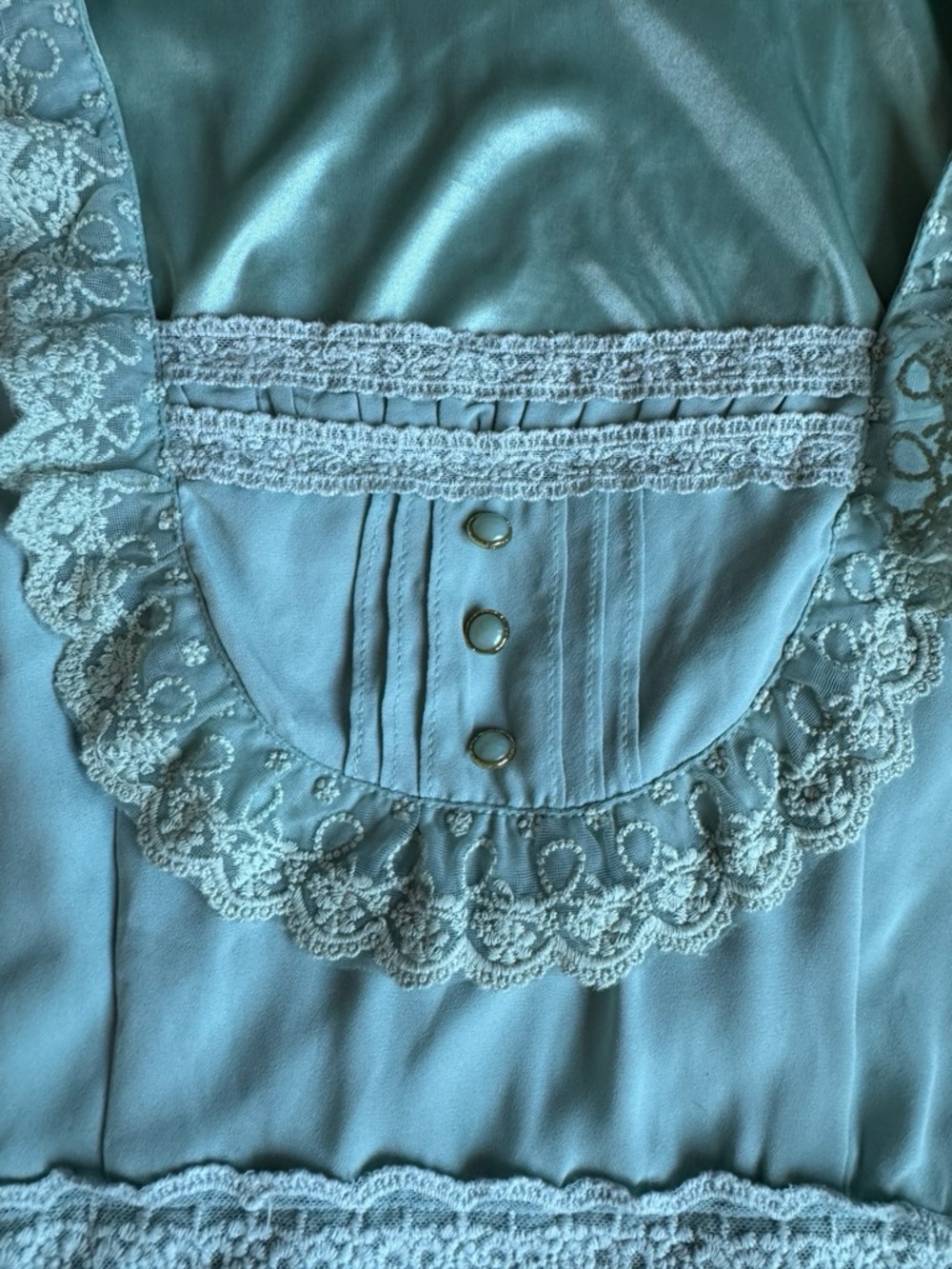 Axes Femme Women’s VTG Sage Green lace cottage core dress size Medium Japan - Picture 5 of 11